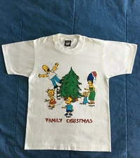 Vintage The Simpsons "Family Christmas" Screen Stars Best 50/50 T-Shirt Sz. S