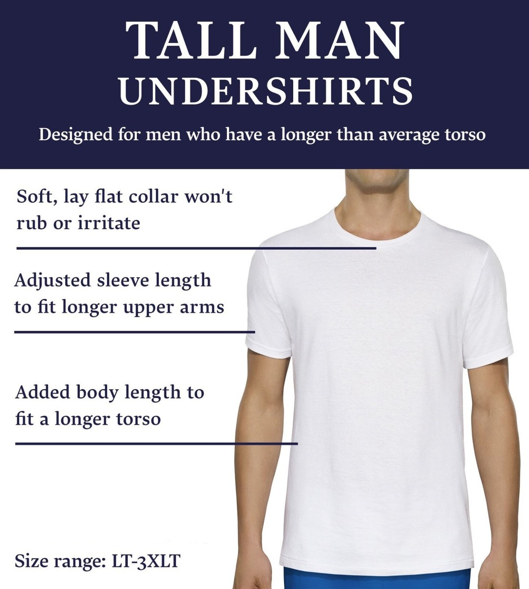 mens white tall t shirts