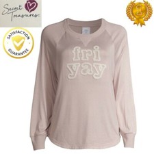 Secret Treasures Essential Womens XL 16-18 Fri Yay Friyay Hacci Top Pink fuzzy