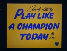 RUDY RUETTIGER SIGNED 8X10 PLAY LIKE A CHAMPION TODAY GO IRISH INSCRIPTION COA
