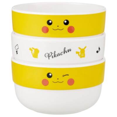 Pokemon Melamine Snack Bowl 3P Pikachu Face 23 Character Goods From Japan