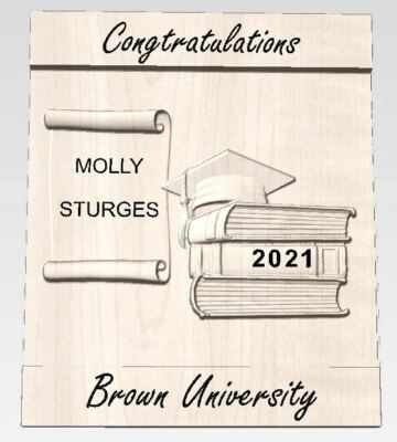 Graduation Plaque - Books & Diploma