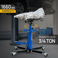 1660lbs 0.75T 2 Stage Hydraulic Transmission Jack for Car Lift 360° Feature Blue