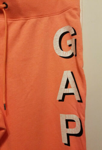 Gap Logo French Terry Joggers, Sweatpants, Orange, Cotton Blend, Size L, NWT - Picture 5 of 7