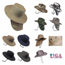 Safari Travel Fishing Hiking Garden Army Wide Brim Neck Cover Summer Boonie Cap