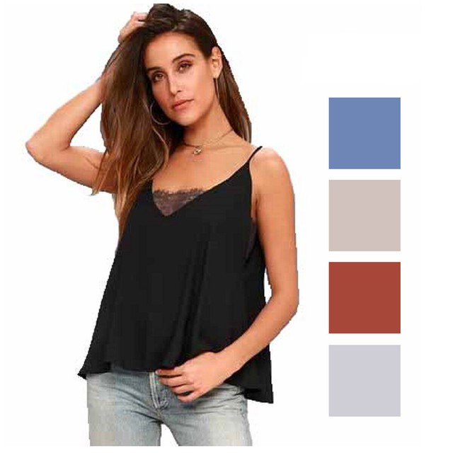 People Size Large Pale Blue Deep V Lace Inset Bandeau Cami Tank Top for sale online | eBay