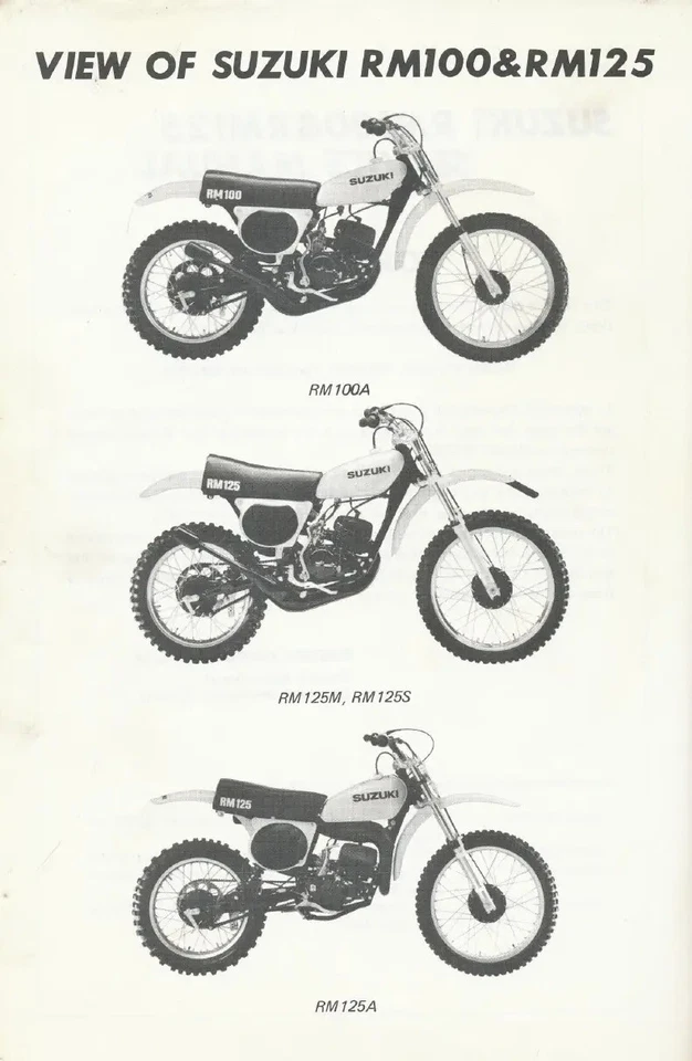 Suzuki RM100,125M, S, A '75-'76 Manual de servicio Foto 4 de 4