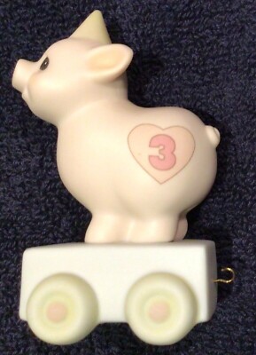 Precious Moments  Heaven Bless Your Special Day  Year 3, Pig, Birthday Train