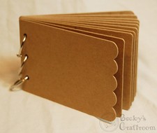 3.25" x 5" Mini Chipboard Album 1 10 pages 2 scalloped 8 straight 3 rings