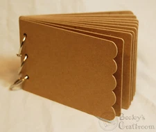 3.25" x 5" Mini Chipboard Album #1 10 pages (2 scalloped 8 straight) 3 rings