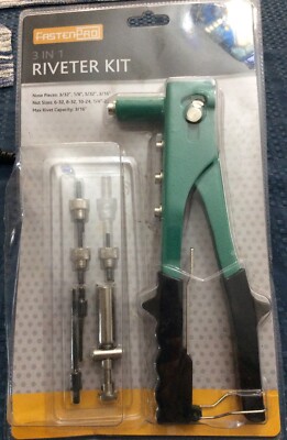 FastenPad 3 in 1 Riveter Kit Unused Damaged Package One Accessory Missing