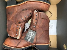 CHIPPEWA 8” WATERPROOF INSULATED STEEL TOE MENS LOGGER BOOTS 11.5  WIDE   #75323