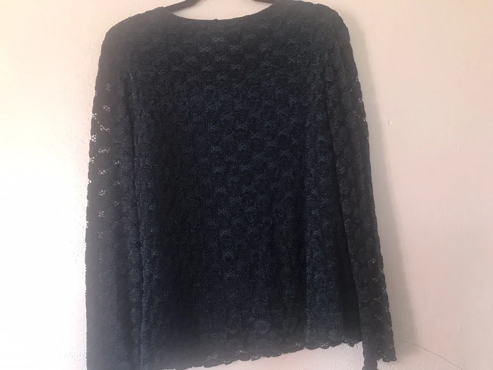 Hillard & Hanson Womens Pullover Sweater Blue V Neck XL - Image 4 of 4