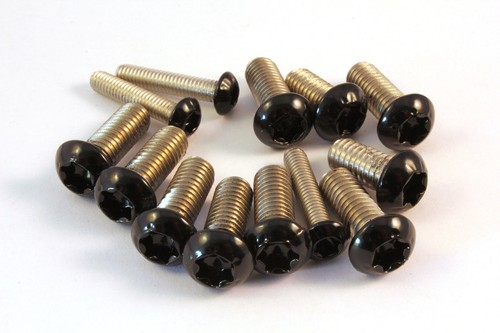 Vis à Tête Torx Lenticulaires En Acier Inoxydable A2 Noir - Filetage M4 M5 M6 - Norme ISO 7380 - Pour Bricolage Précision