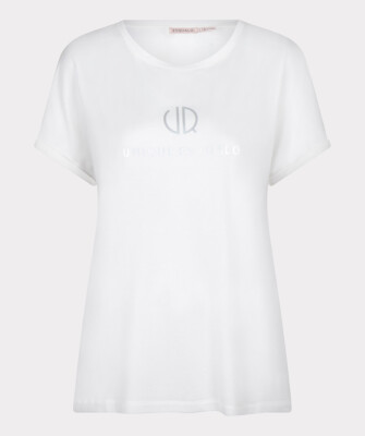Esqualo Damen T-Shirt SP25.30011 Off White, Silber Druck Gr. XS-2XL