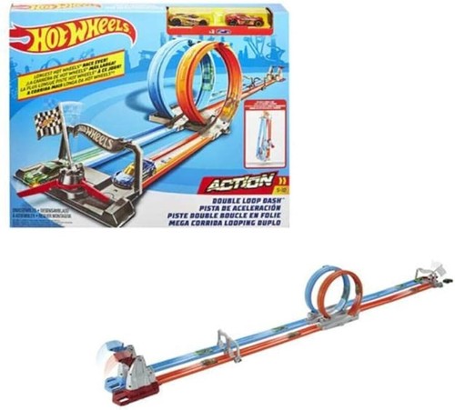 Hot Wheels Double Loop Dash Track Set & 2 Diecast Toy Cars - Picture 14 of 24