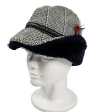 Vintage Union Made Women's Gray Feather Wool Hat Size M
