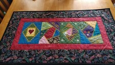 Hand Pieced Machine Quilted Art Quilt Wall Hanging 30 1/2 X 17