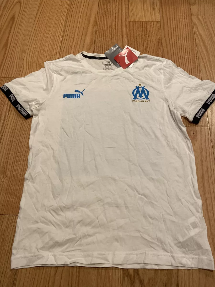 Puma olympique marseille Football Culture t shirt Sz S Soccer White Tee 756072