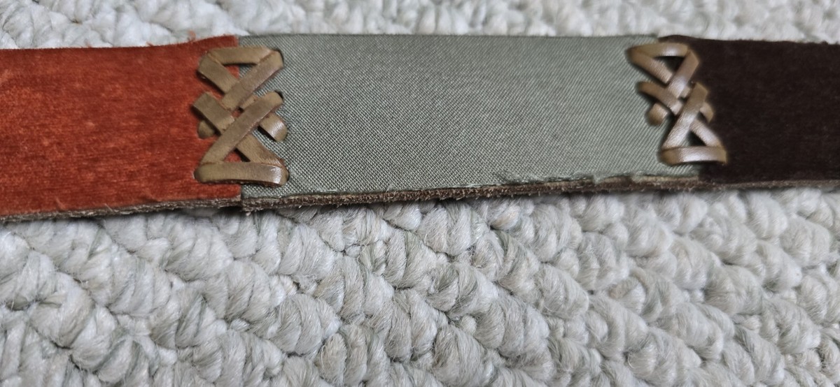 Lucky Brand Genuine Leather Suede Colorful Patchwork Belt 