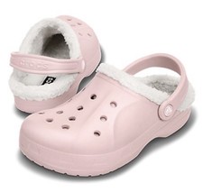 fur lined pink crocs
