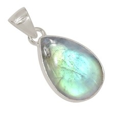 Natural Rainbow Moonstone - India 925 Sterling Silver Pendant Jewelry ALLP-28479