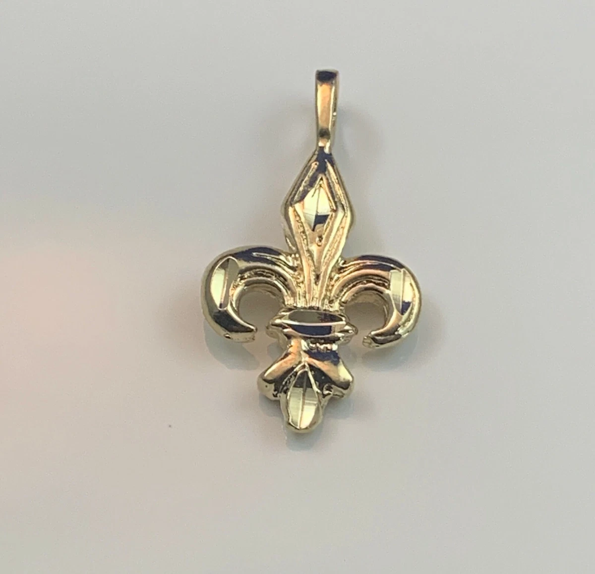 Fleur de Lis Pendant 24k Gold Plated Symbol of New Orleans LA and Saints Unisex