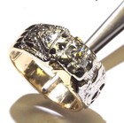14k yellow gold .50ct SI2 J european diamond mason masonic mens ring 11.1g gents — photo 4