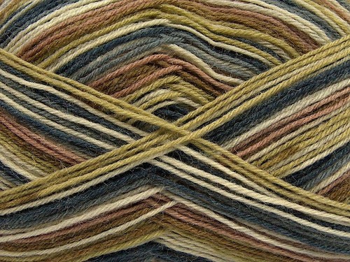 100 Gram Magic Sock Yarn #67807 Brown Olive Slate Cream Ice Superwash Wool Nylon - Picture 2 of 3