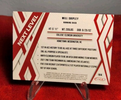 2024 Sage High Series Silver Next Level #104 Will Shipley