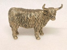15cm Highland Cow 3D Ornament Bronze Shade NEW HOME GIFT Office Study desk Decor