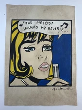 Roy Lichtenstein COA Art Painting Original Drawing Vintage Paper Signed