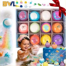 Bath Bombs for Kids with Surprise Toy Inside 6 Pack Fizzy Gift Set Girls Boys