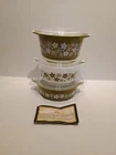 Vtg Pyrex Spring Blossom Bake, Serve and Store Dishes 407-1 Set W/Lids