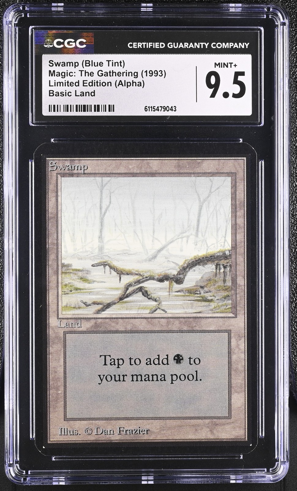 1993 MTG Swamp (Blue Tint) Limited Edition Alpha CGC 9.5 Mint+