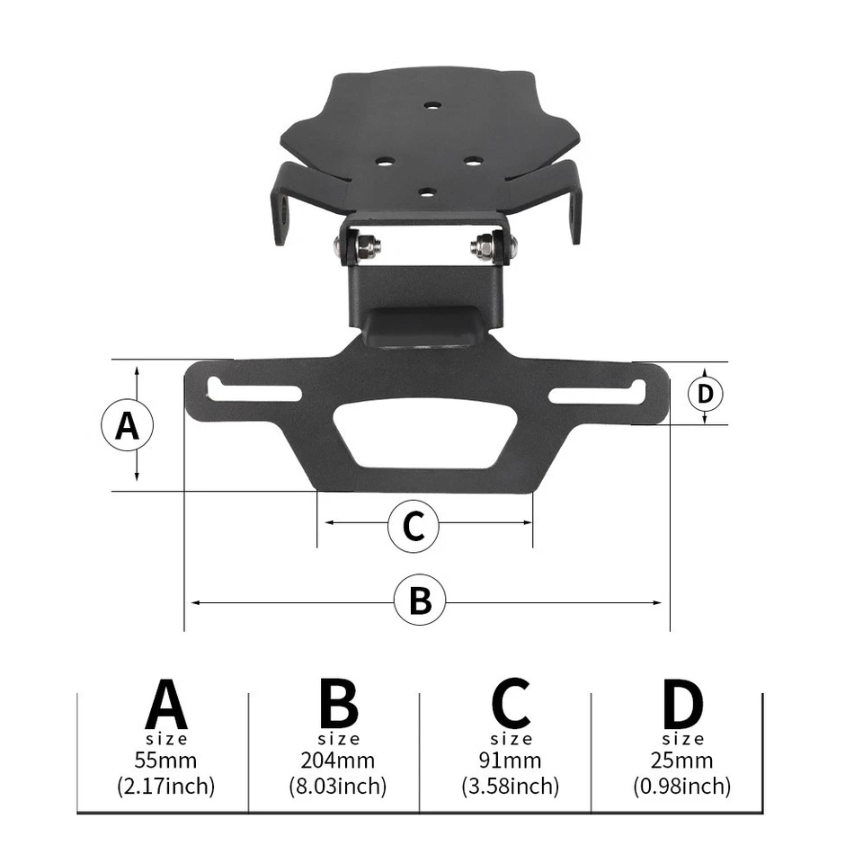 Eliminador de guardabarros para CFMOTO 250SRS 300SR/SS 450SS/SR/NK con luz de matrícula Foto 2 de 4