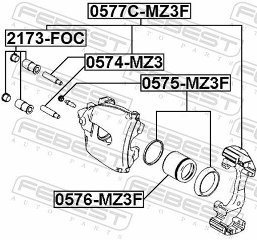 Fits FEBEST 0574-MZ3 CALIPER SLIDE PIN