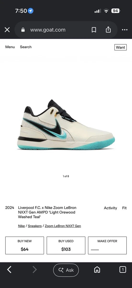 Liverpool F.C. x Nike Zoom LeBron NXXT Gen AMPD EP Light Orewood