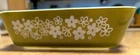 Vintage  Pyrex Green Spring Blossom Crazy Daisy 0503,1-1/2 quart Ovenware