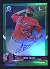 2018 Bowman Chrome Jaime Barria #CPA-JB Prospects Auto Green Refractor /99 RC