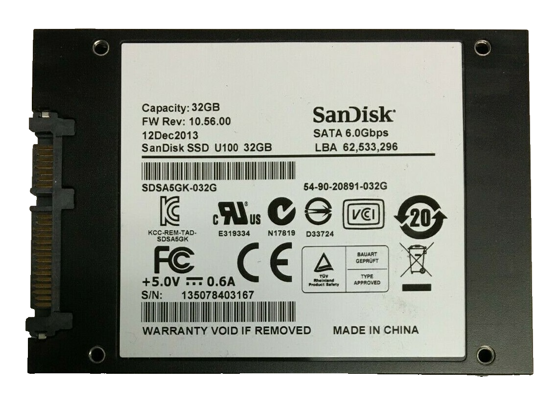 32GB/40GB/45GB/60GB SSD SATA 2.5