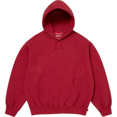 Supreme Satin Appliqué Hooded Sweatshirt Dark Red FW25 Size Large