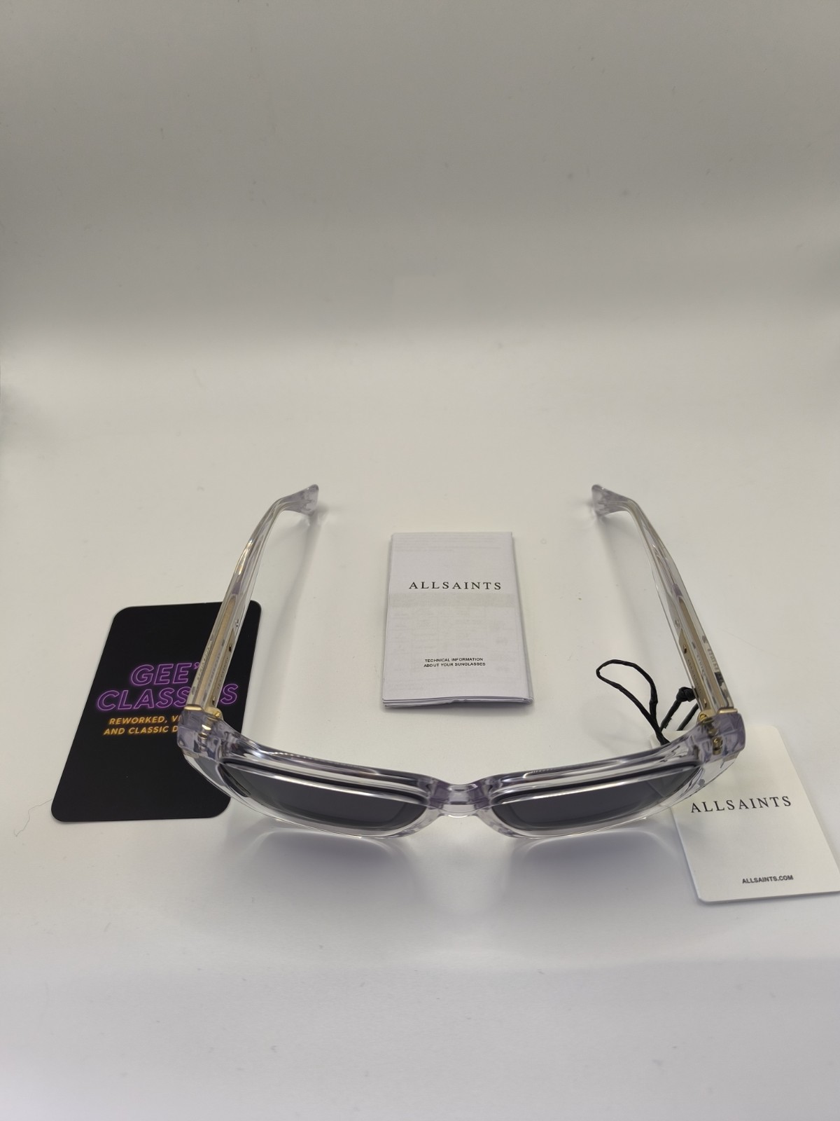 AllSaints Brand New £135 Kitty Clear Designer Sunglasses With Case And Cloth image 2