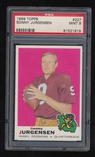 PSA 9  1969 Topps Football   Sonny Jurgensen  # 227    Mint