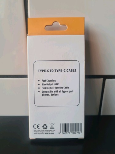 Type-C Charging Cable, Type-C to C Cable Safe Charging 2.1A. 1 Meter - 第 2/4 張圖片