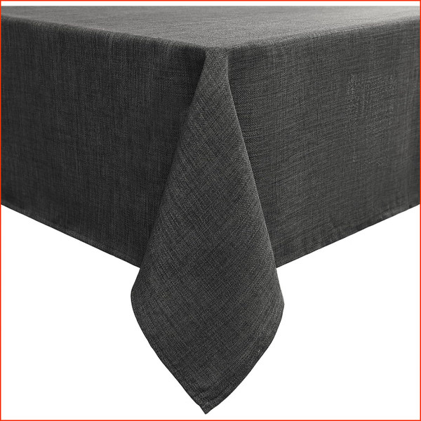 Tischdecke Abwaschbar Leinenoptik Dunkelgrau 130 X 160 Cm Wasserabweisend-image
