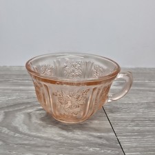 Replacement 1930s pink cup &ldquo;Sharon Cabbage Rose&rdquo; Depression Glass Federal Glass