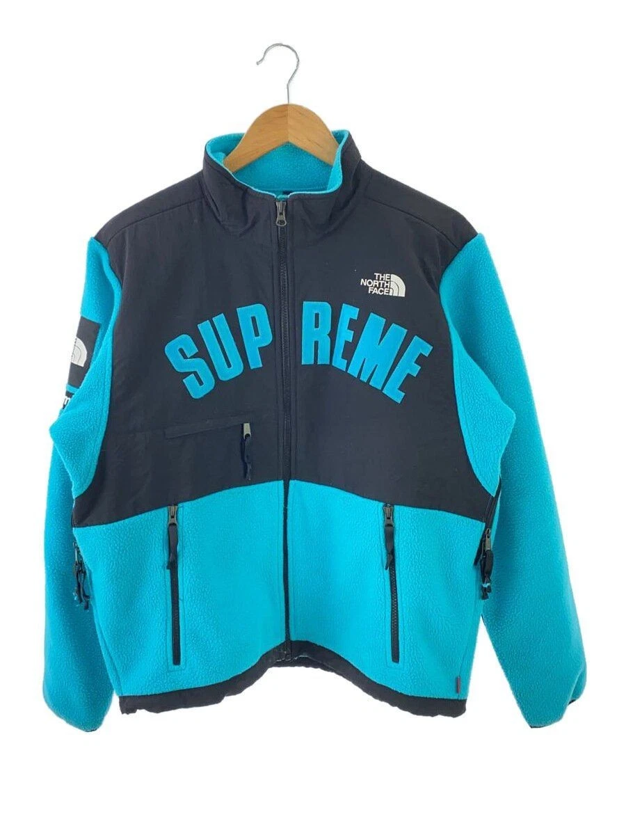Giacca pile Supreme Others 19SS logo arco Denali M poliestere blu tinta unita usata