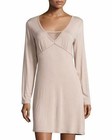 La Perla Studio Lily XS Sleepshirt Nude Mushroom Lace Trim Jersey LS