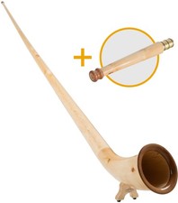 Alphorn Natur lackiert Set Handrohr F Bb Stimmung Mundstück Zirbe Hirtenhorn